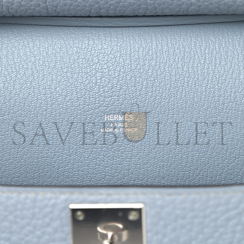 H**mes taurillon clemence jypsiere 28 bleu lin (28*22*12cm)